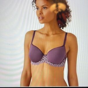 NWOT black bra w/ white lace